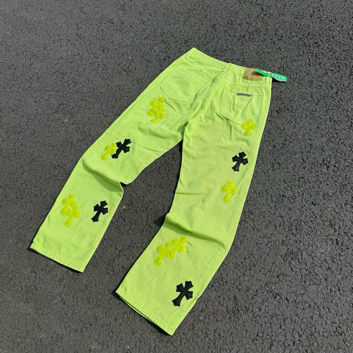 【Chrome Hearts】クロムハーツ 限定版 グリーンカウジーンズ