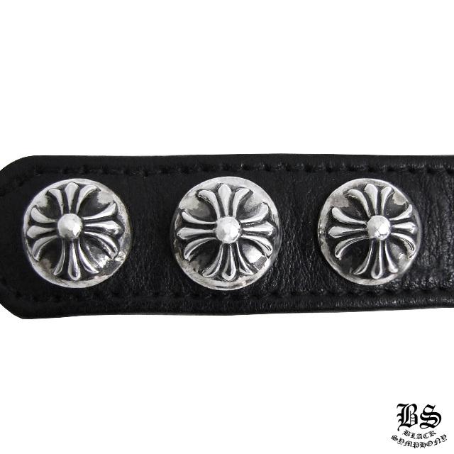 クロムハーツ 3ボタン 2スナップ ブレスレット クロスボタン ブラック