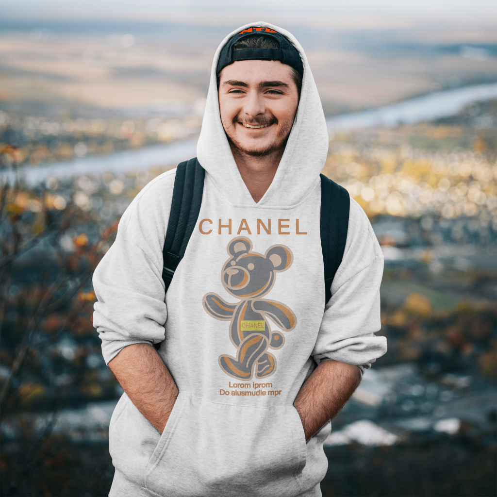 CHANEL 漫画文字プリントのパーカー