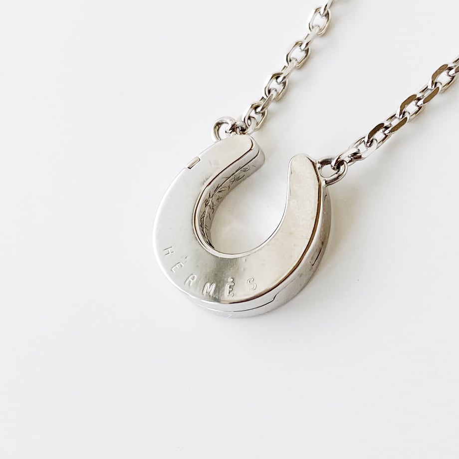 HERMES　エルメス ネックレス ダイヤ ポルトボヌール ホースシュー K18WG