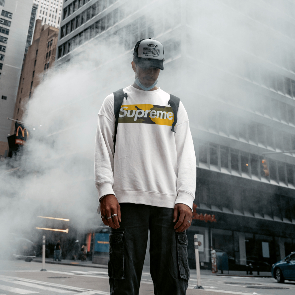 Supremeスウェット クル パーカー プリント  綿　男女兼用