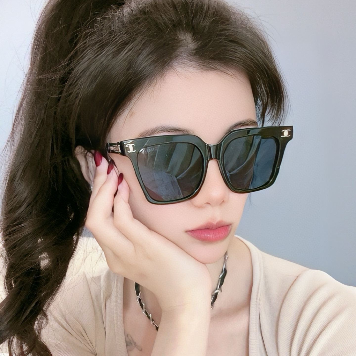 【Chanel】シャネル ビッグフレーム 偏光サングラス UVカット CH05802