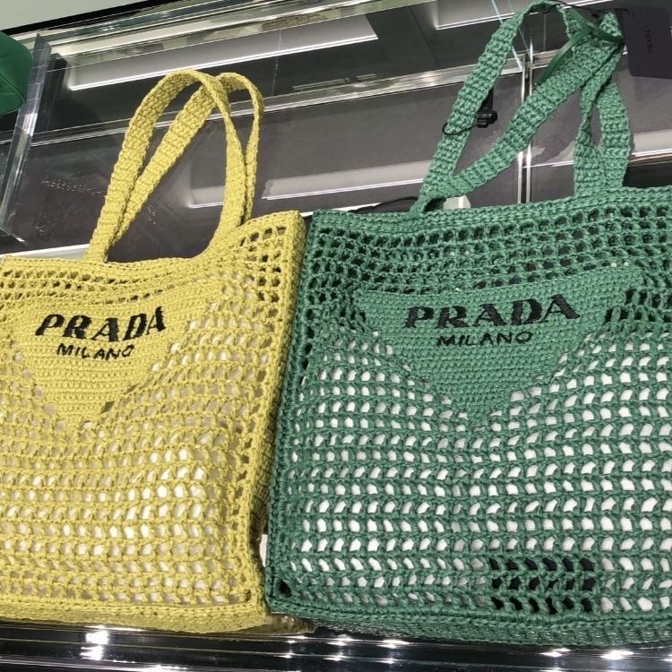 【PRADA】SALE!!! 1BG393 ラフィアトートバッグ TOTE BAG