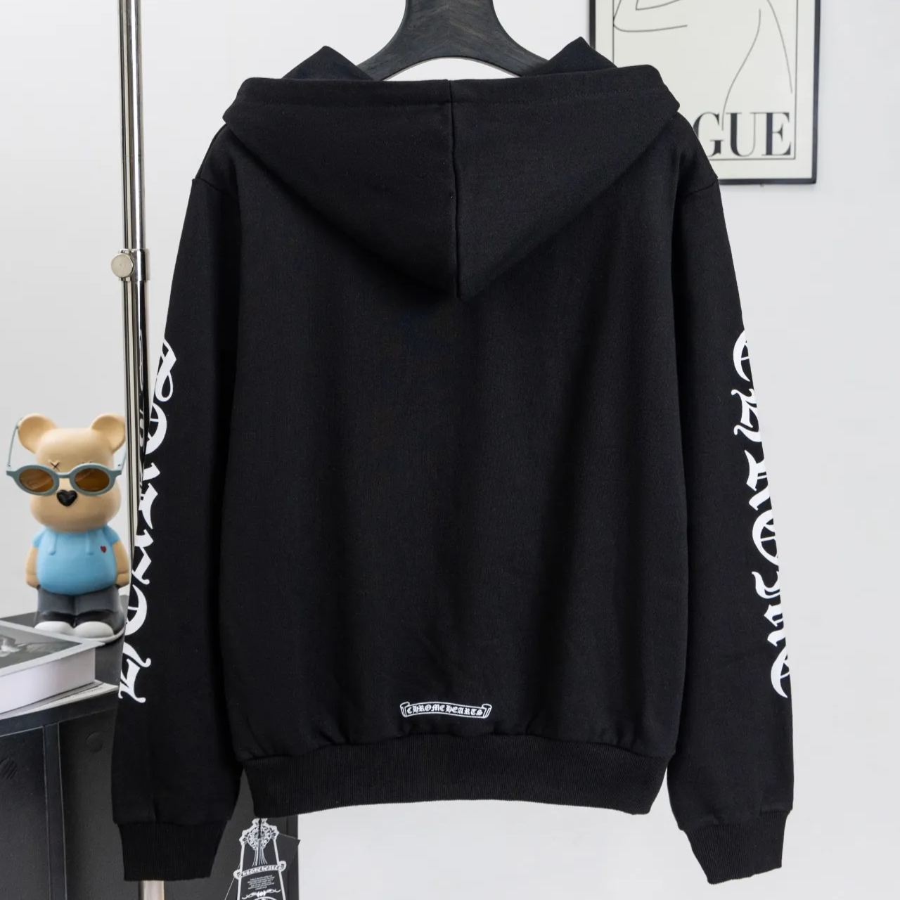 Chrome Hearts/クロムハーツ パーカー ロゴ ジップアップ ブラック サイズ:S~XL 男女兼用