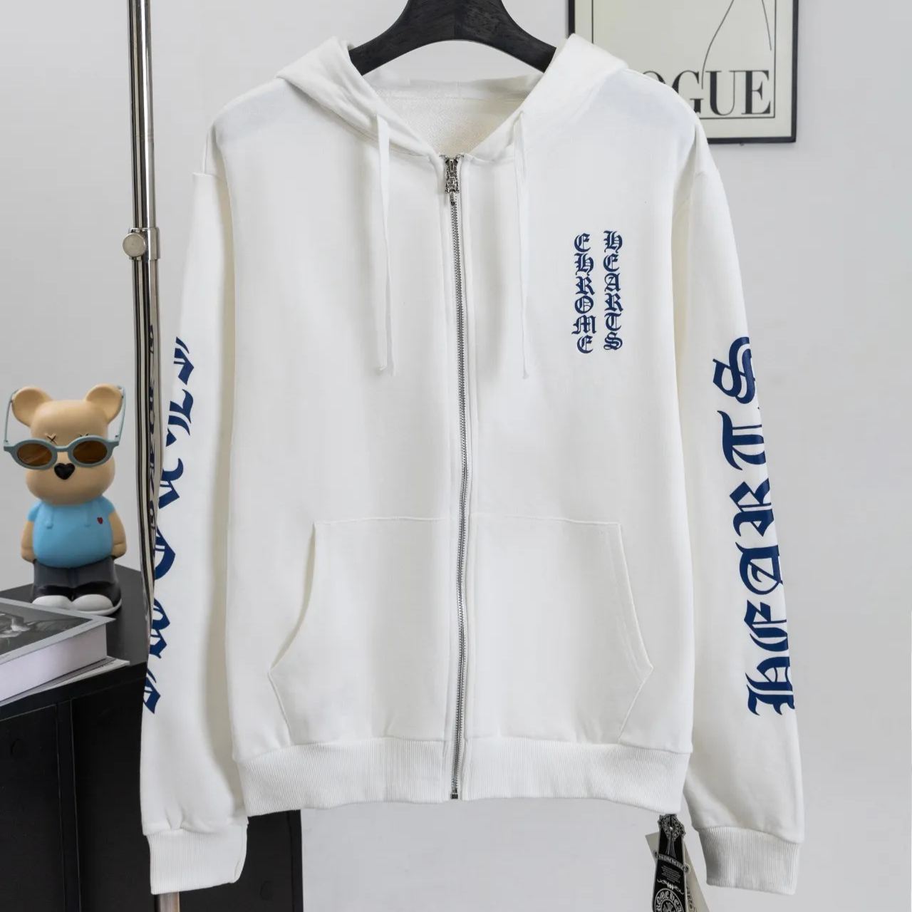 Chrome Hearts/クロムハーツ パーカー ロゴ ジップアップ ブラック サイズ:S~XL 男女兼用