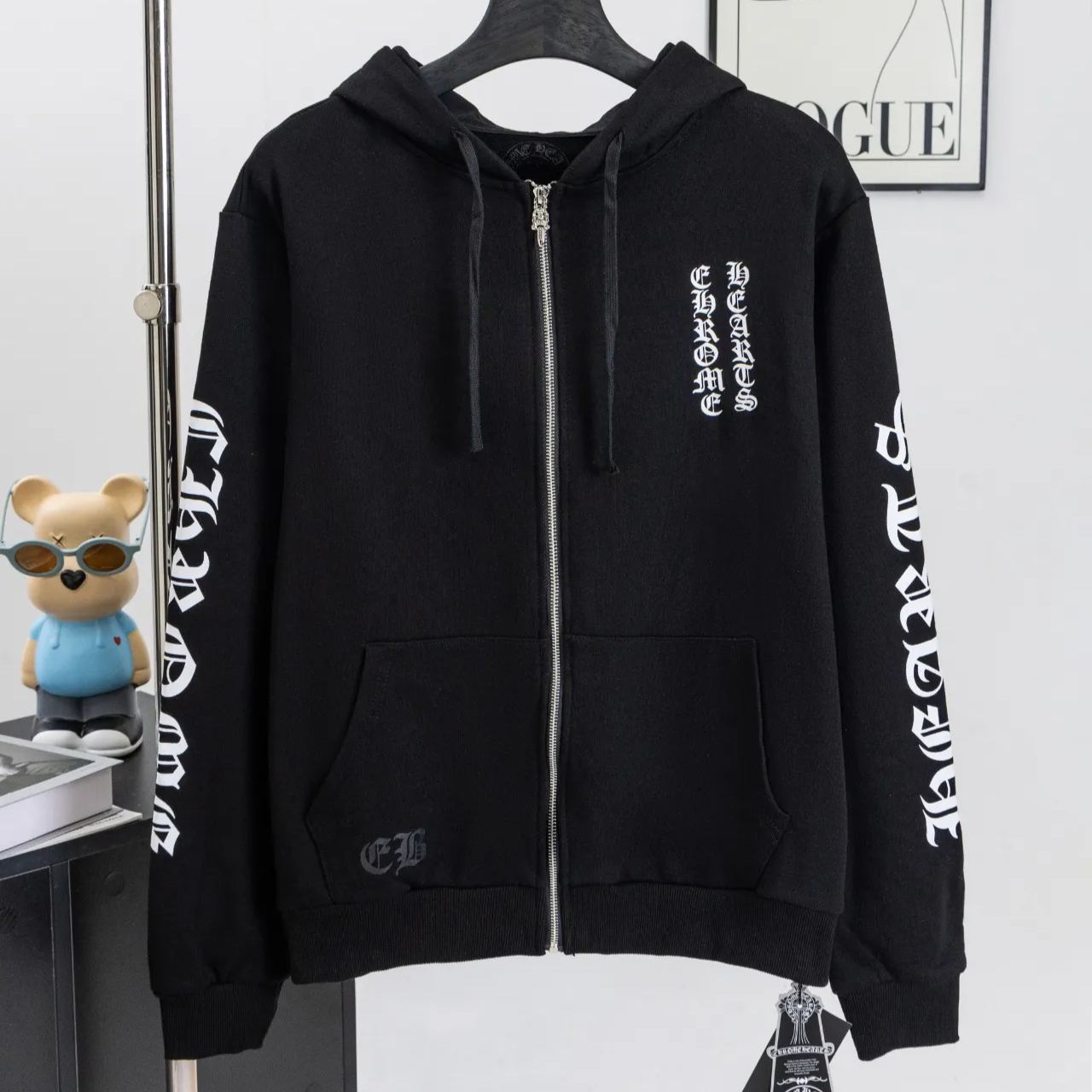 Chrome Hearts/クロムハーツ パーカー ロゴ ジップアップ ホワイト サイズ:S~XL 男女兼用 G8805