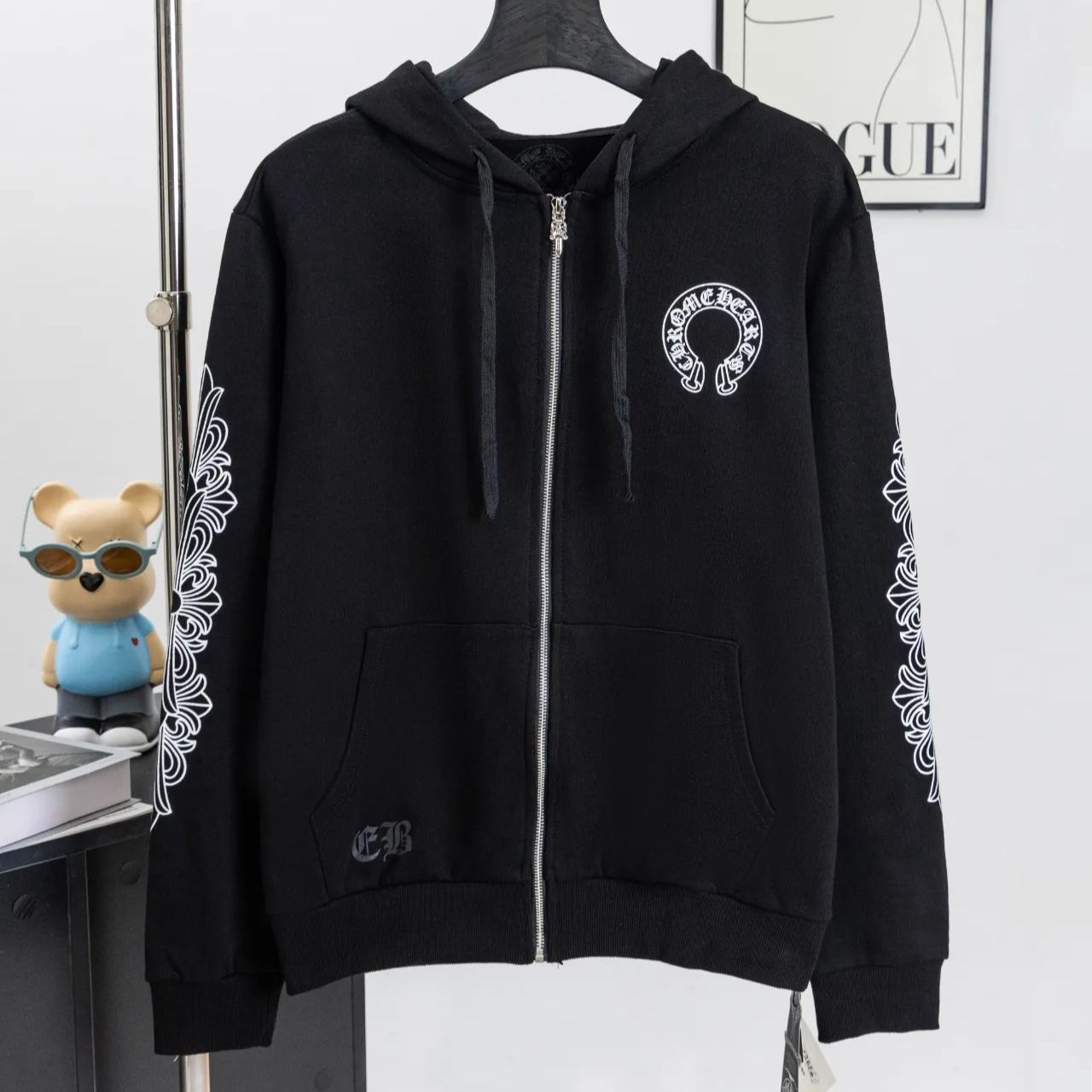クロムハーツ パーカー ホースシュー&フローラルクロスジップアップ