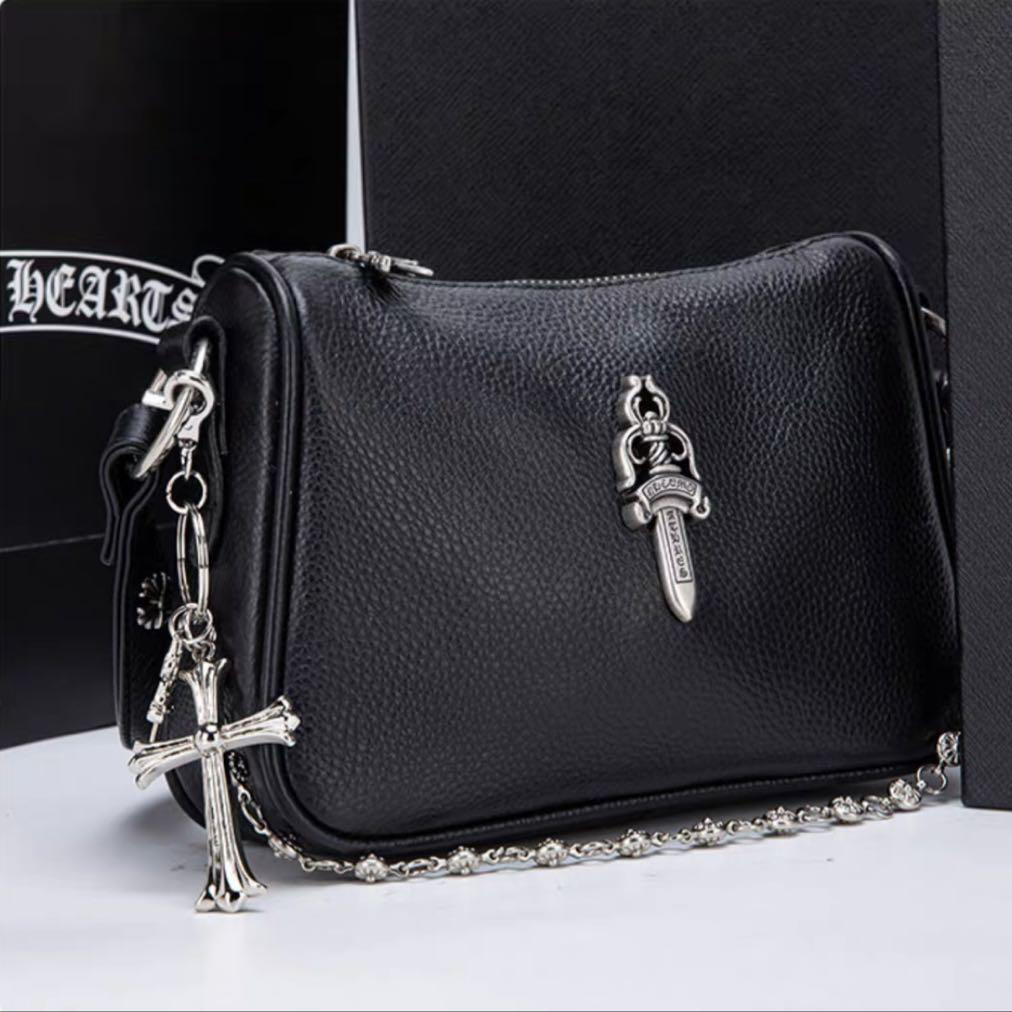 大人気 カーフレザー Chrome Hearts/クロムハーツ バッグ  レディース ホーボーバッグ ブラック