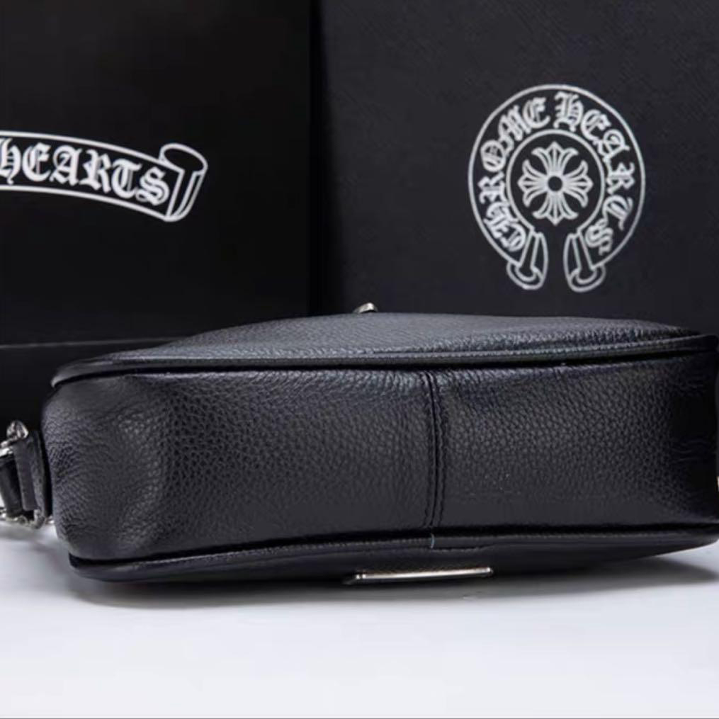 大人気 カーフレザー Chrome Hearts/クロムハーツ バッグ  レディース ホーボーバッグ ブラック