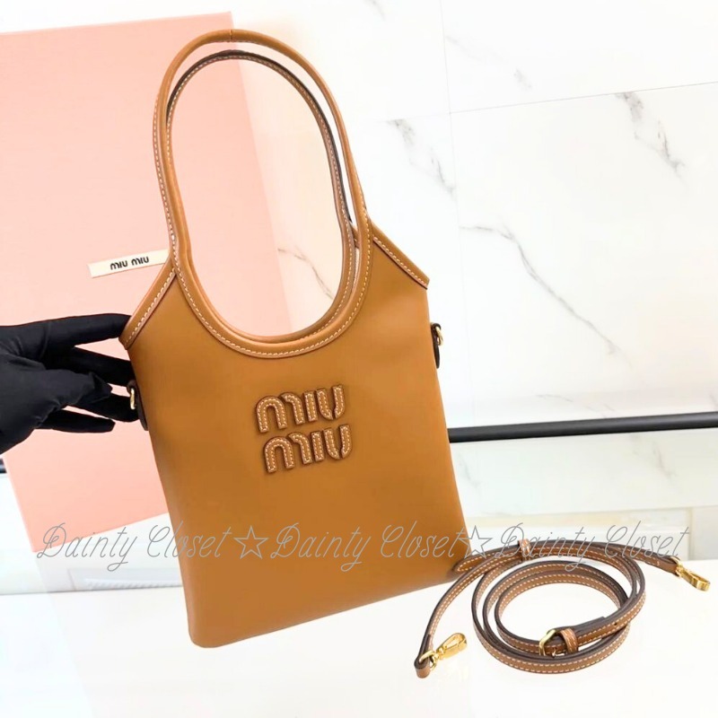 MiuMiu ミュウミュウ ロゴ アイビー IVY レザー ミニ2WAYバッグ