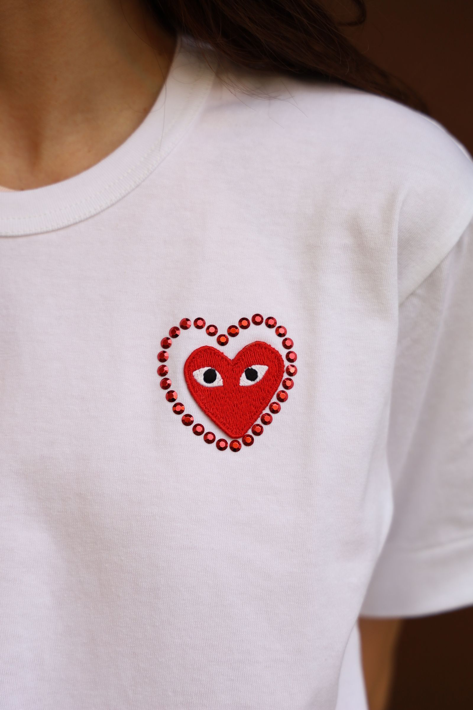 COMME des GARCONS ラインストーン ロゴ Tシャツ