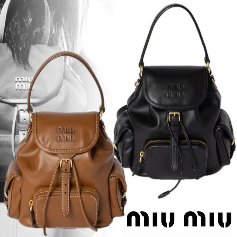 【入手困難】MiuMiu/ミュウミュウ ★ 新生活にも　レザー バックパック【スモール】