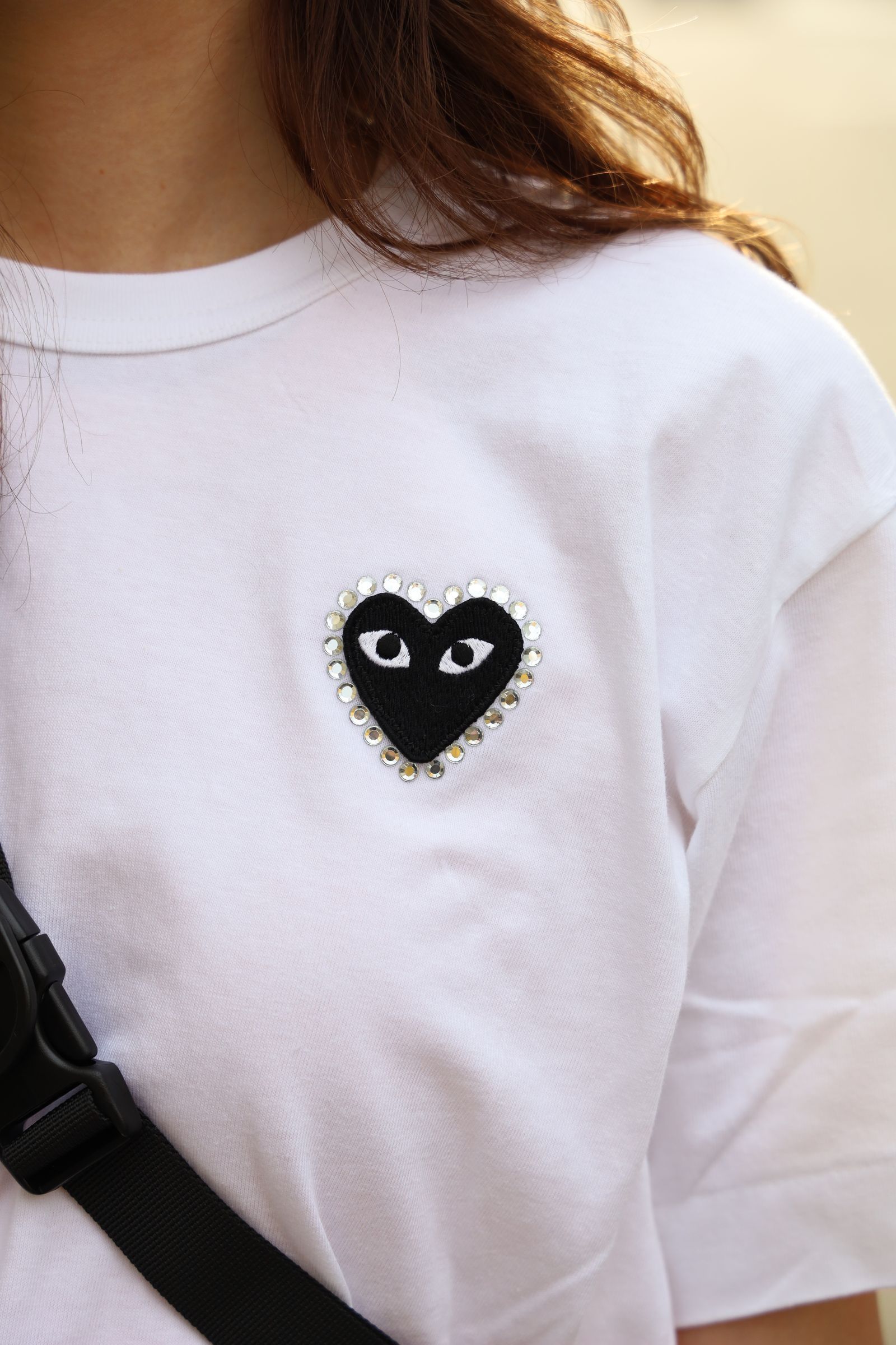 COMME des GARCONS ラインストーン ロゴ Tシャツ