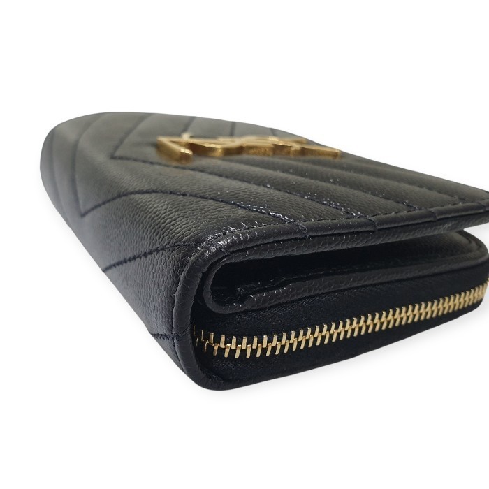 SAINT LAURENT/サンローラン モノグラム ロゴ ラウンドジップ二つ折り財布