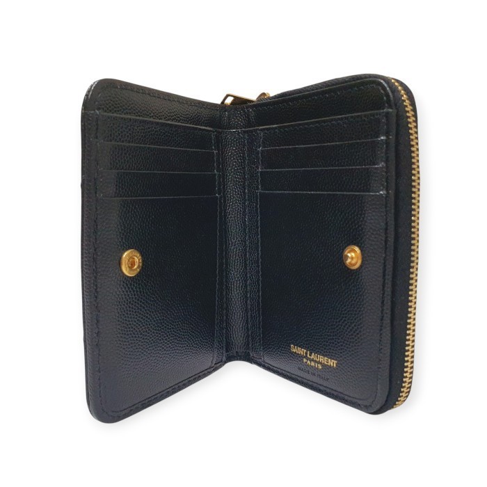 SAINT LAURENT/サンローラン モノグラム ロゴ ラウンドジップ二つ折り財布