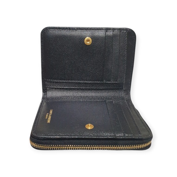 SAINT LAURENT/サンローラン モノグラム ロゴ ラウンドジップ二つ折り財布