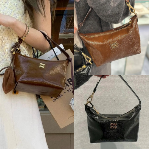 【2WAY】ミュウミュウ ポーチ ショルダーバッグ パテントレザー