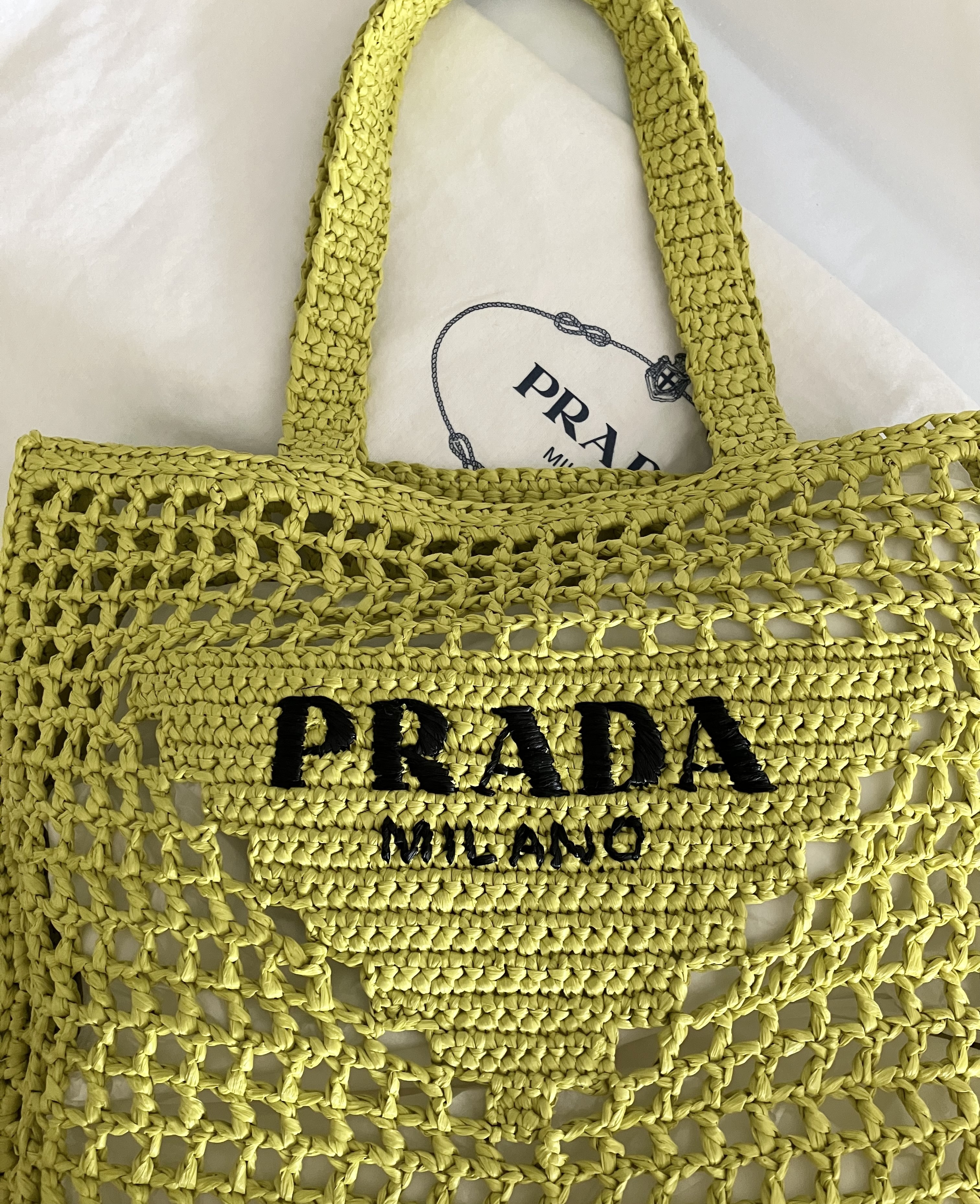 【PRADA】SALE!!! 1BG393 ラフィアトートバッグ TOTE BAG