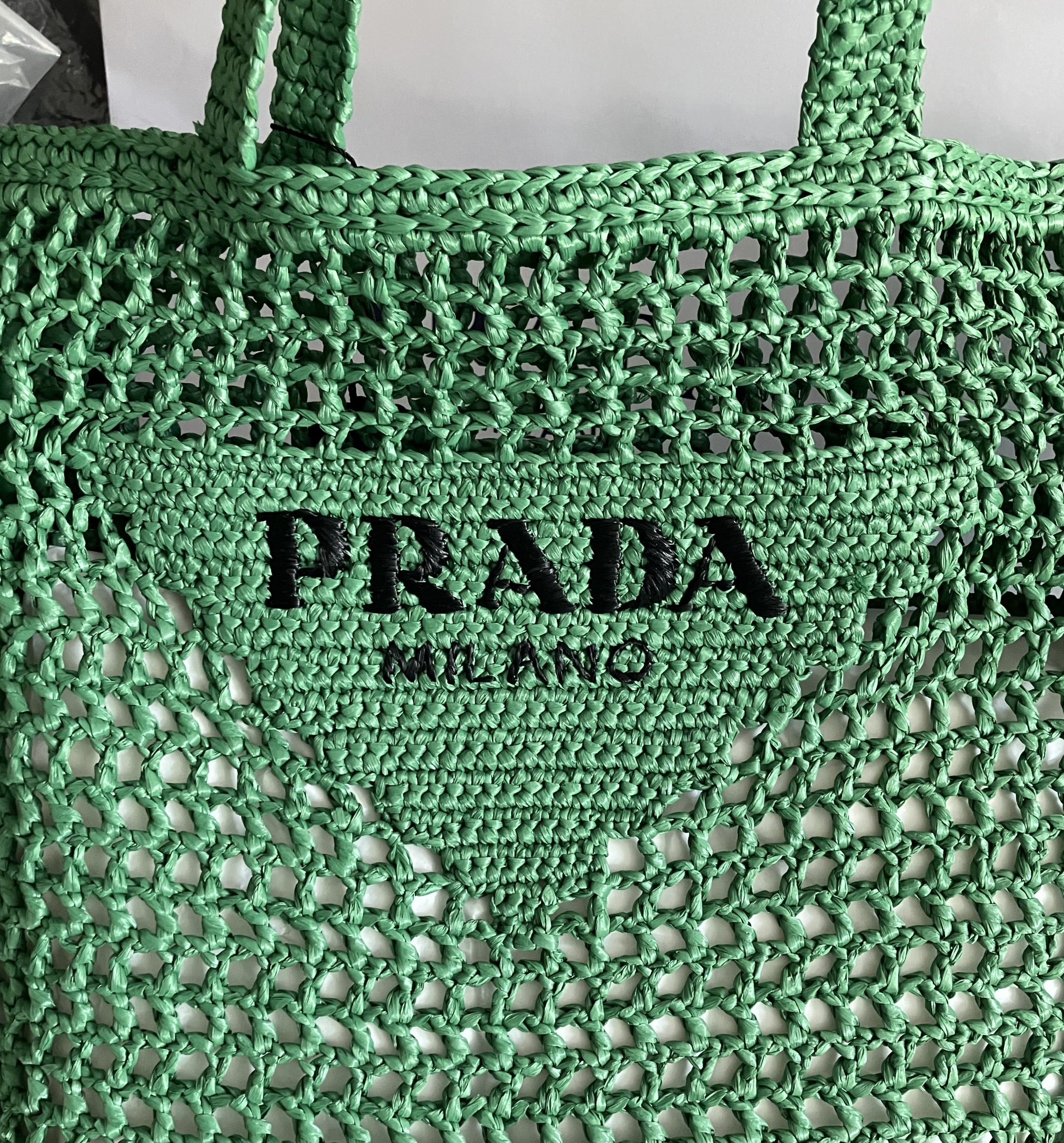 【PRADA】SALE!!! 1BG393 ラフィアトートバッグ TOTE BAG