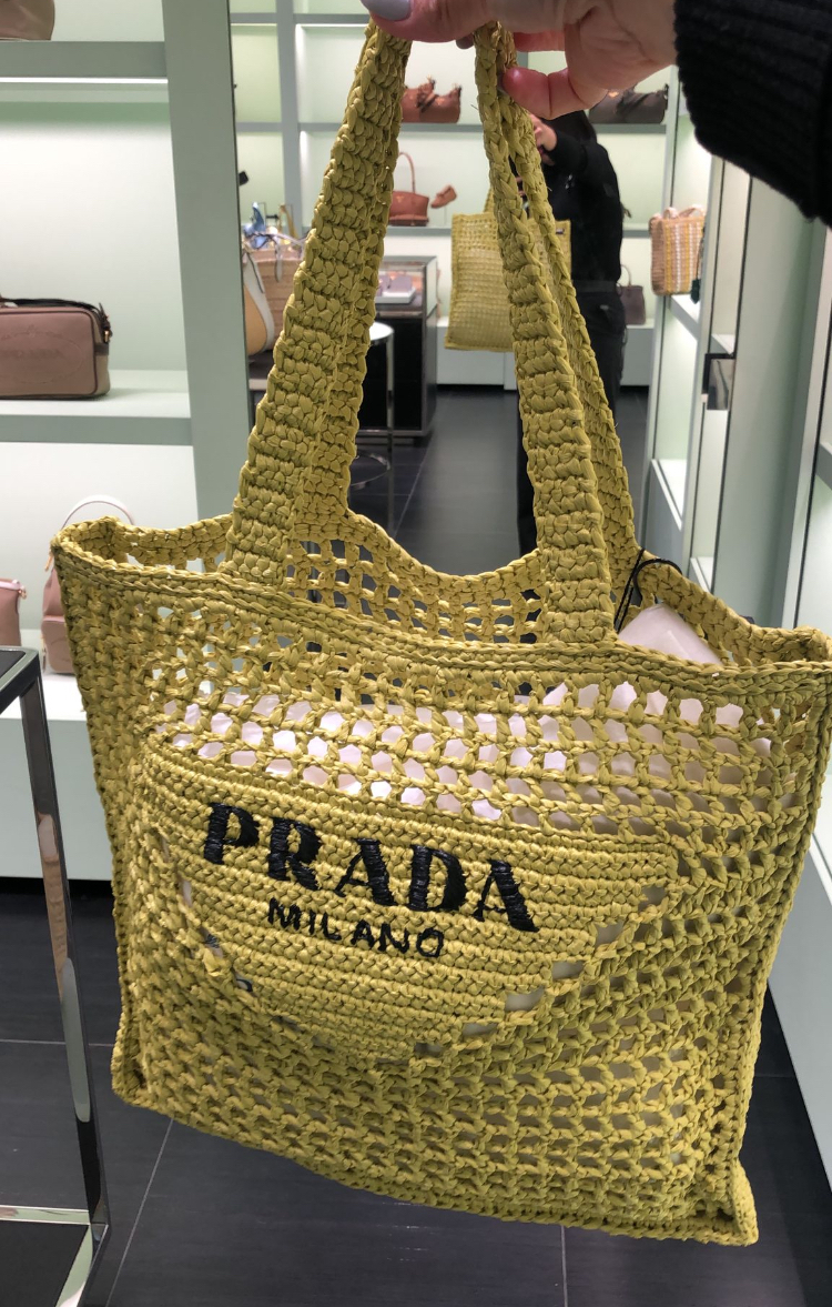 【PRADA】SALE!!! 1BG393 ラフィアトートバッグ TOTE BAG