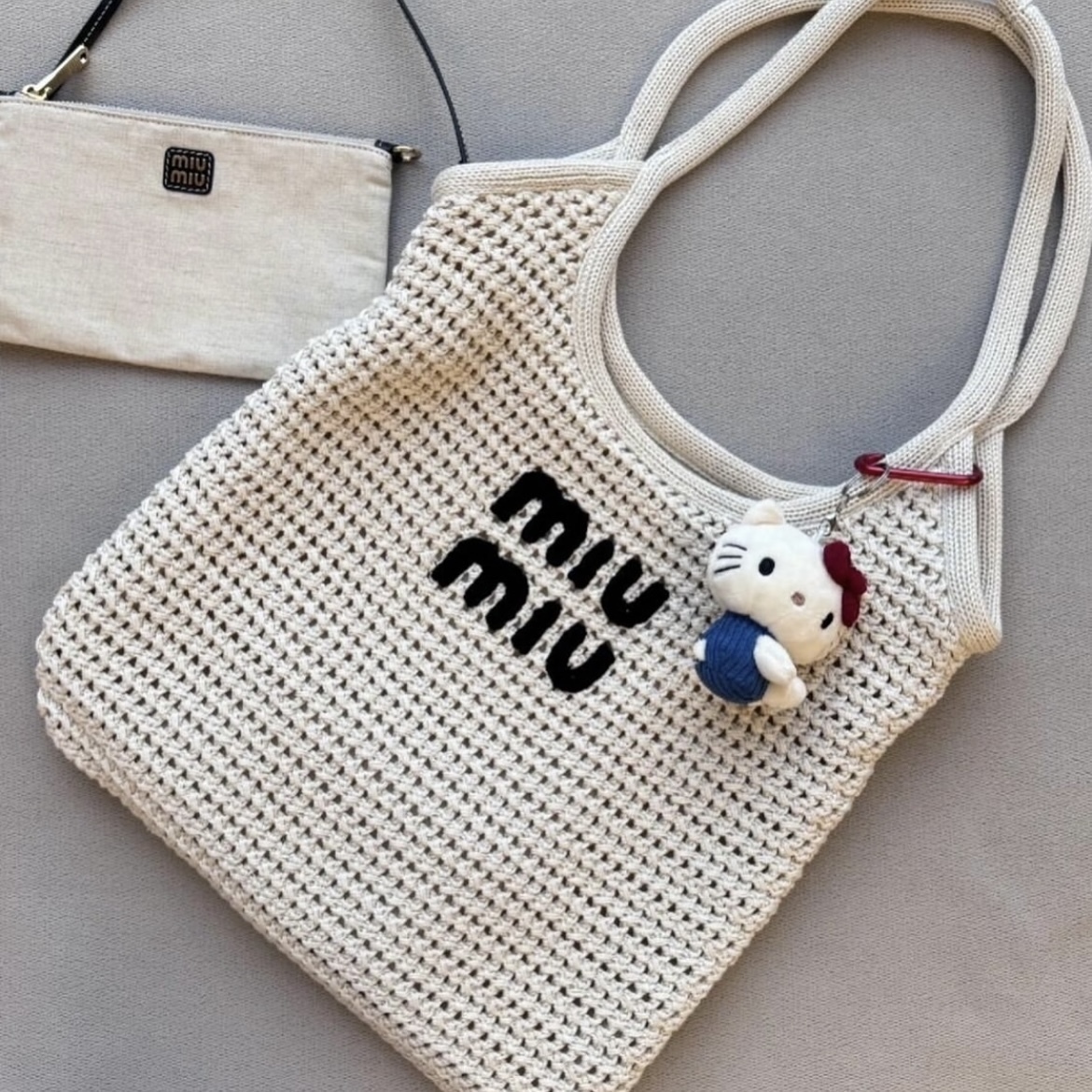 【夏に最適☆】ミュウミュウ トートバック IVY ラフィア風 25SS