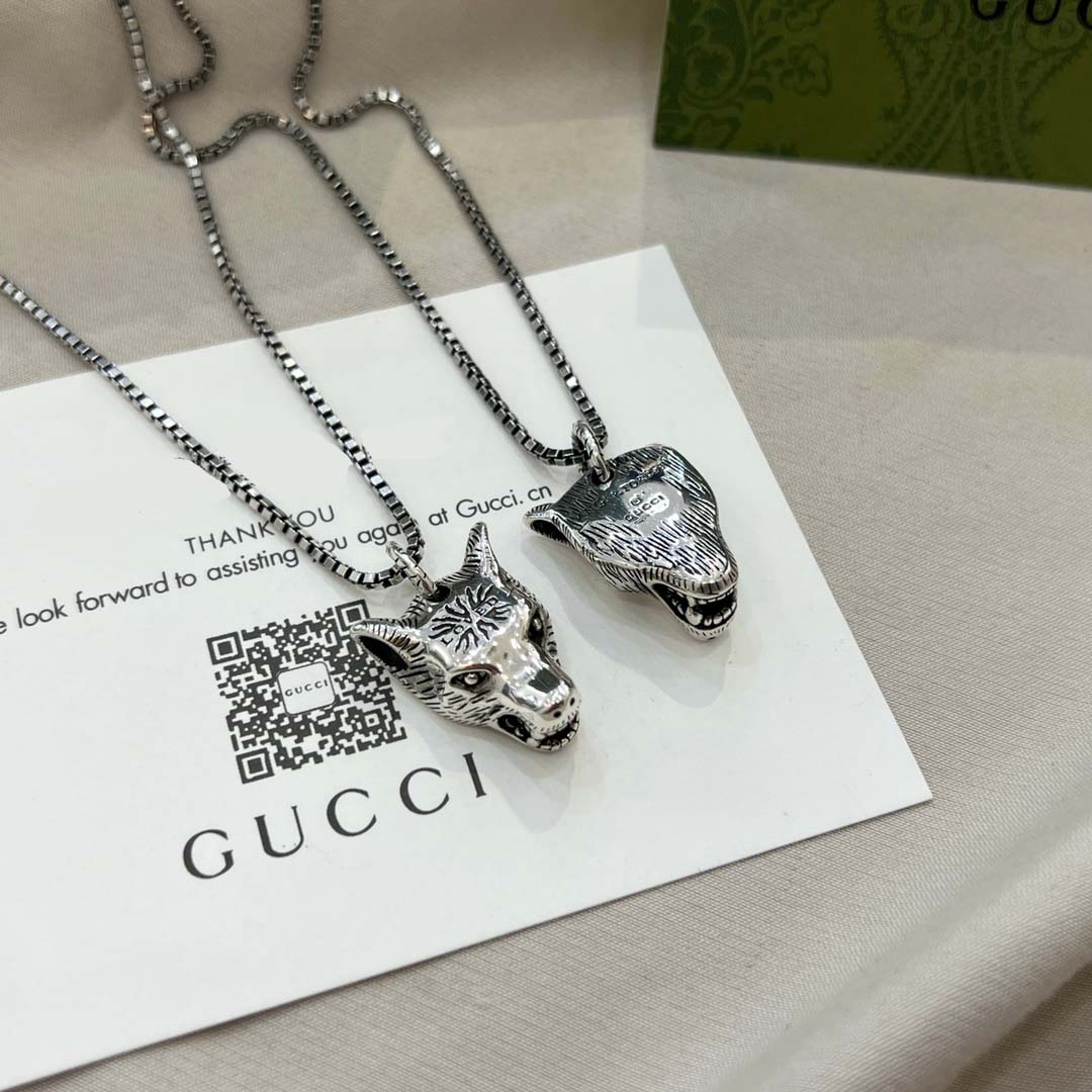 【国内発送/直営店】グッチ GUCCI ネックレス ペンダント アンガーフォレスト ウルフヘッド
