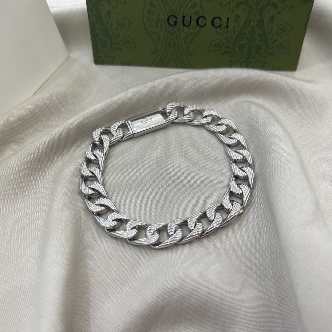 【国内発送/直営店】グッチ GUCCI SV925 シルバー 喜平 ブレスレット ヴィンテージ アクセサリー 17 メンズ