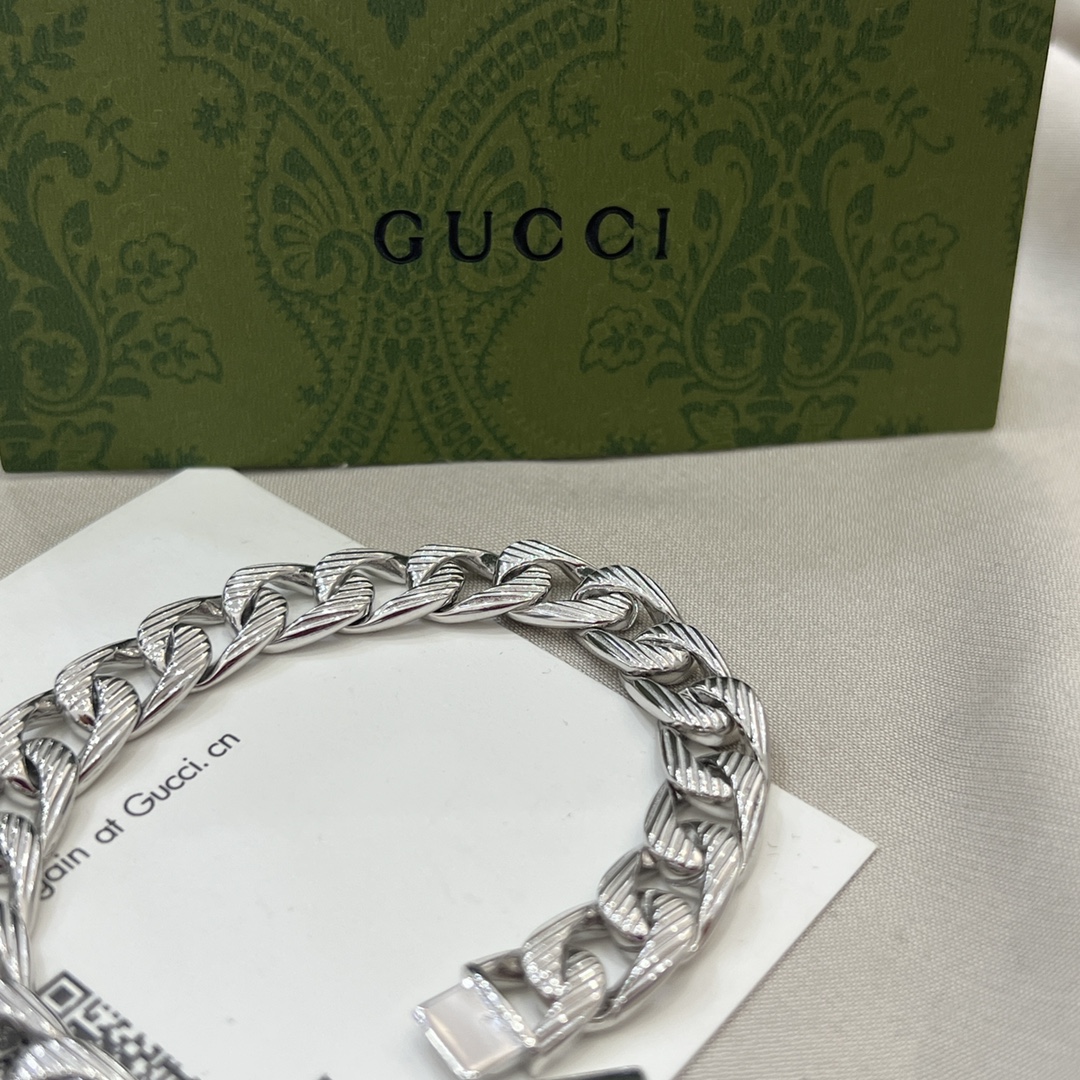 【国内発送/直営店】グッチ GUCCI SV925 シルバー 喜平 ブレスレット ヴィンテージ アクセサリー 17 メンズ
