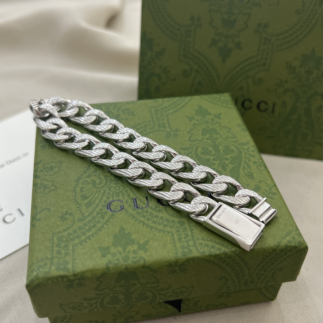 【国内発送/直営店】グッチ GUCCI SV925 シルバー 喜平 ブレスレット ヴィンテージ アクセサリー 17 メンズ