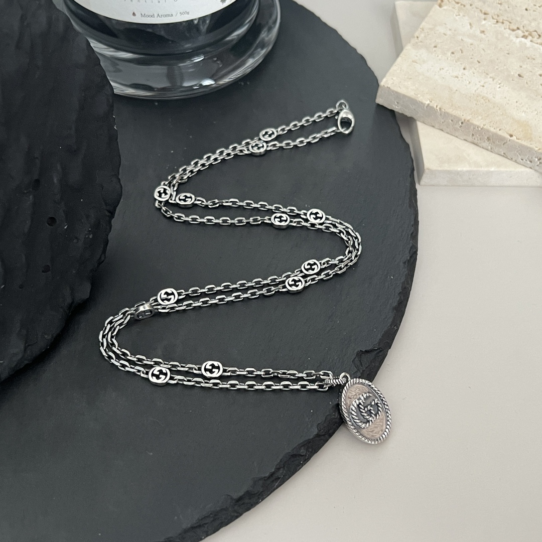 【国内発送/直営店】GUCCI グッチ ネックレス ダブルG ペンダント シルバー レディース メンズ