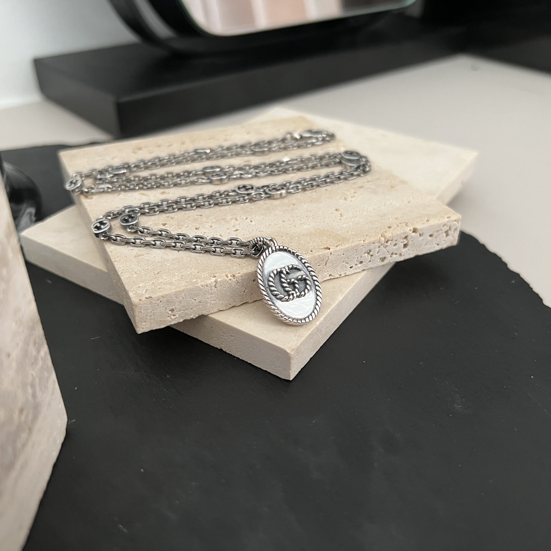 【国内発送/直営店】GUCCI グッチ ネックレス ダブルG ペンダント シルバー レディース メンズ