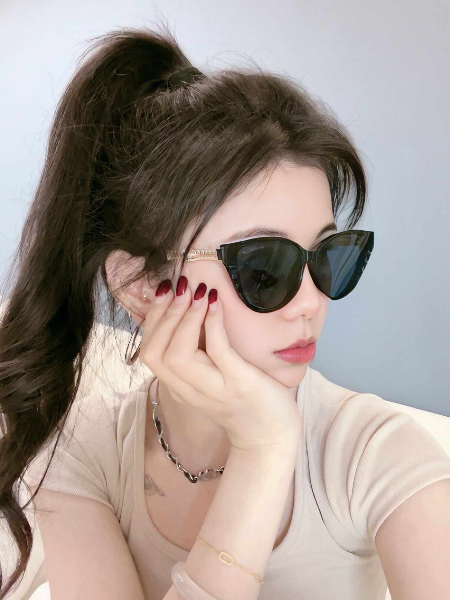 【Chanel】シャネル ビッグフレーム 偏光サングラス UVカット CH1986