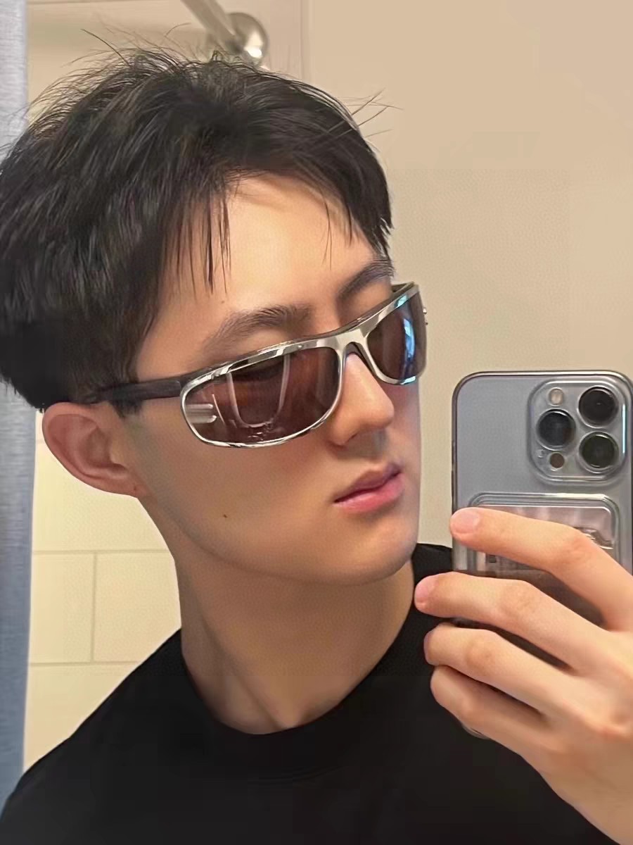 シャネル 2025年新作 欧米レトロ シルバー 曲面 アウトドア スポーツ サングラス CH381479