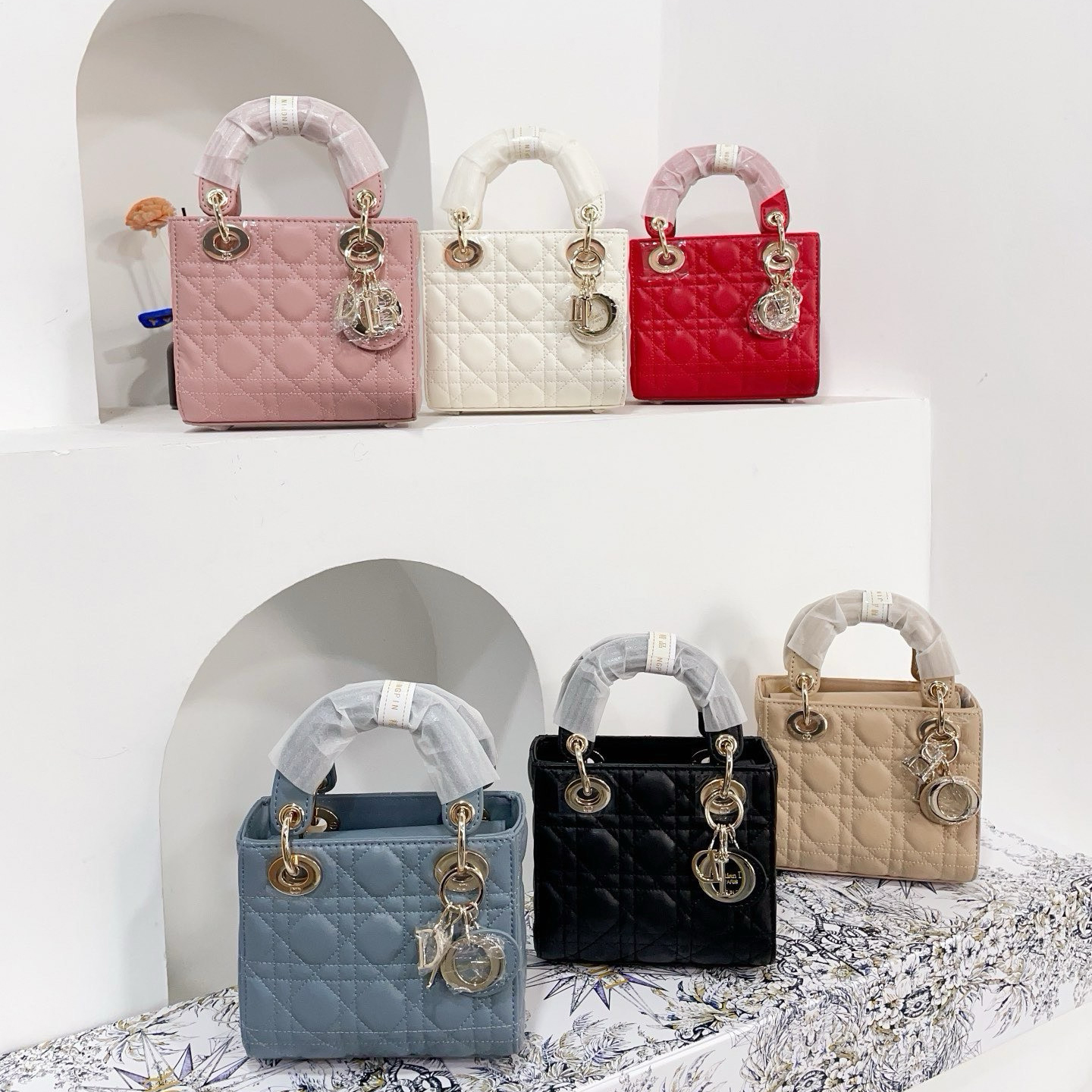 【高品質】LADY DIOR ミニバッグ カナージュ☆M0505ONGE