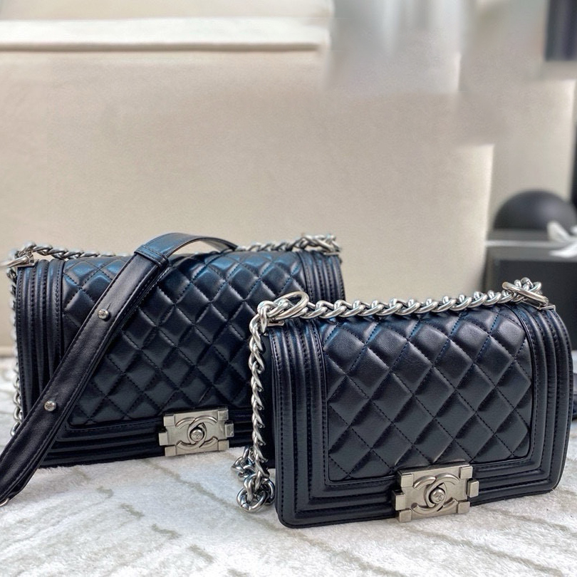 シャネル CHANEL ボーイシャネル25 A67086 ブラック キャビアスキン レディース ショルダーバッグ