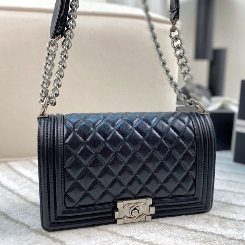 シャネル CHANEL ボーイシャネル25 A67086 ブラック キャビアスキン レディース ショルダーバッグ