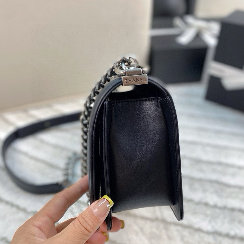 シャネル CHANEL ボーイシャネル25 A67086 ブラック キャビアスキン レディース ショルダーバッグ