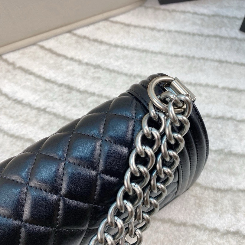 シャネル CHANEL ボーイシャネル25 A67086 ブラック キャビアスキン レディース ショルダーバッグ