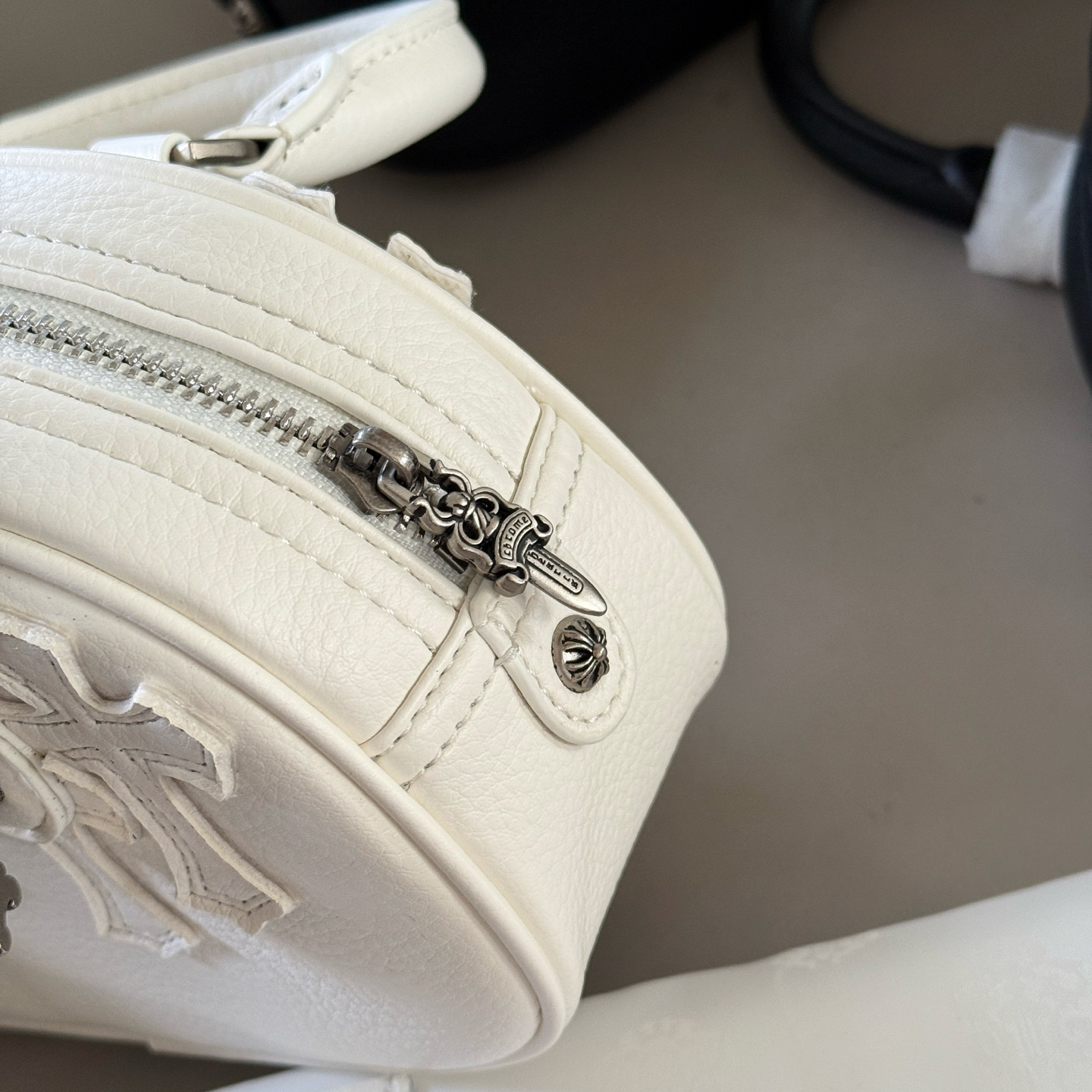 CHROME HEARTS クロムハーツ ロジウム加工 タイニー ジムバッグ セメタリークロスパッチ CHチャーム