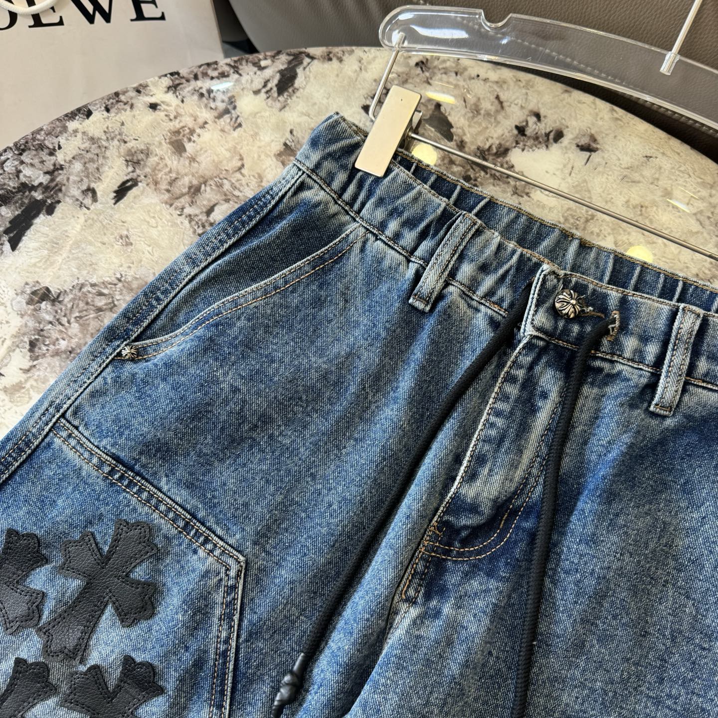 26SS クロムハーツ クロスパッチ フレンチワークデニムパンツ｜メンズ