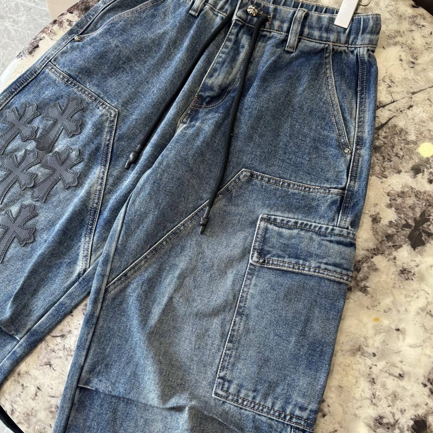 26SS クロムハーツ クロスパッチ フレンチワークデニムパンツ｜メンズ