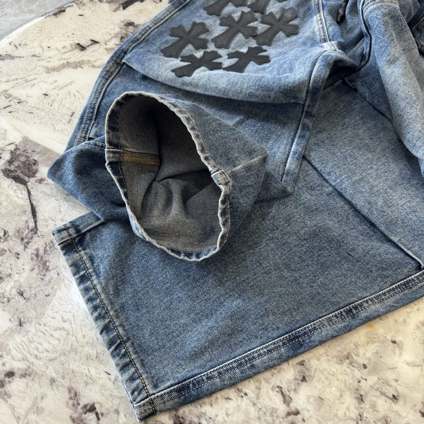 26SS クロムハーツ クロスパッチ フレンチワークデニムパンツ｜メンズ