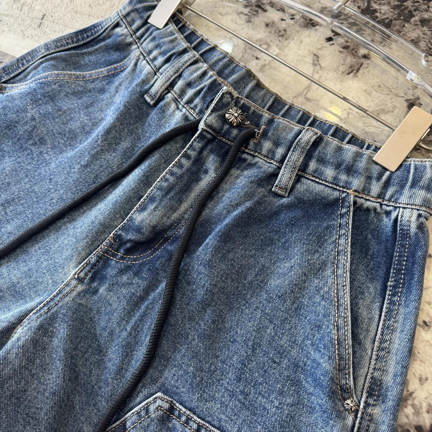 26SS クロムハーツ クロスパッチ フレンチワークデニムパンツ｜メンズ