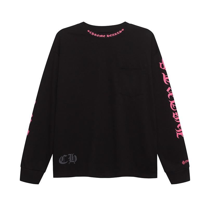クロムハーツ ネックロゴ スクリプト ロングスリーブTシャツ｜ポケット付き メンズ
