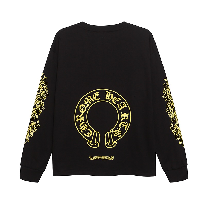 クロムハーツ ホースシュー フローラル ロンT｜ポケット付き 長袖Tシャツ メンズ
