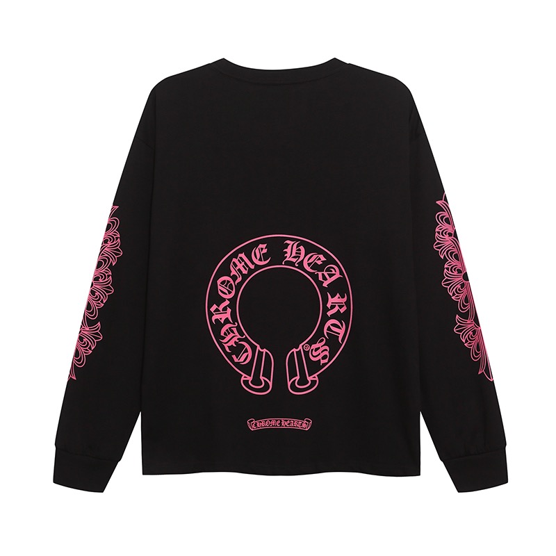クロムハーツ ホースシュー フローラル ロンT｜ポケット付き 長袖Tシャツ メンズ