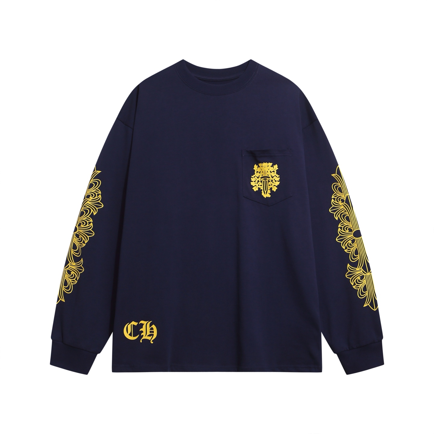 クロムハーツ ダガー フローラル ロンT｜ポケット付き 長袖Tシャツ メンズ