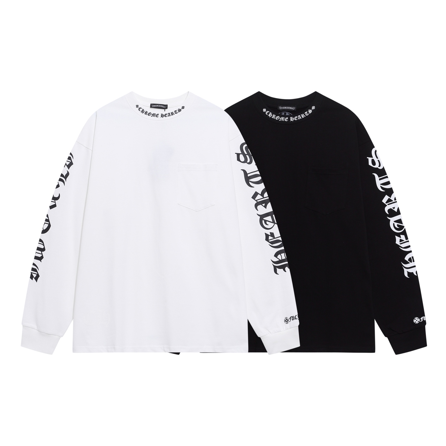 クロムハーツ ネック スクリプトロゴ ポケット ロンT｜長袖Tシャツ メンズ