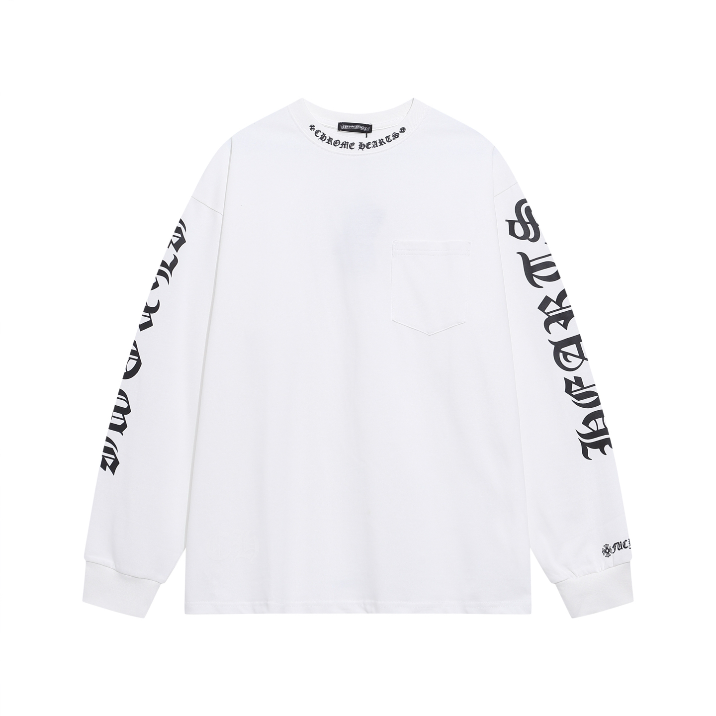 クロムハーツ ネック スクリプトロゴ ポケット ロンT｜長袖Tシャツ メンズ