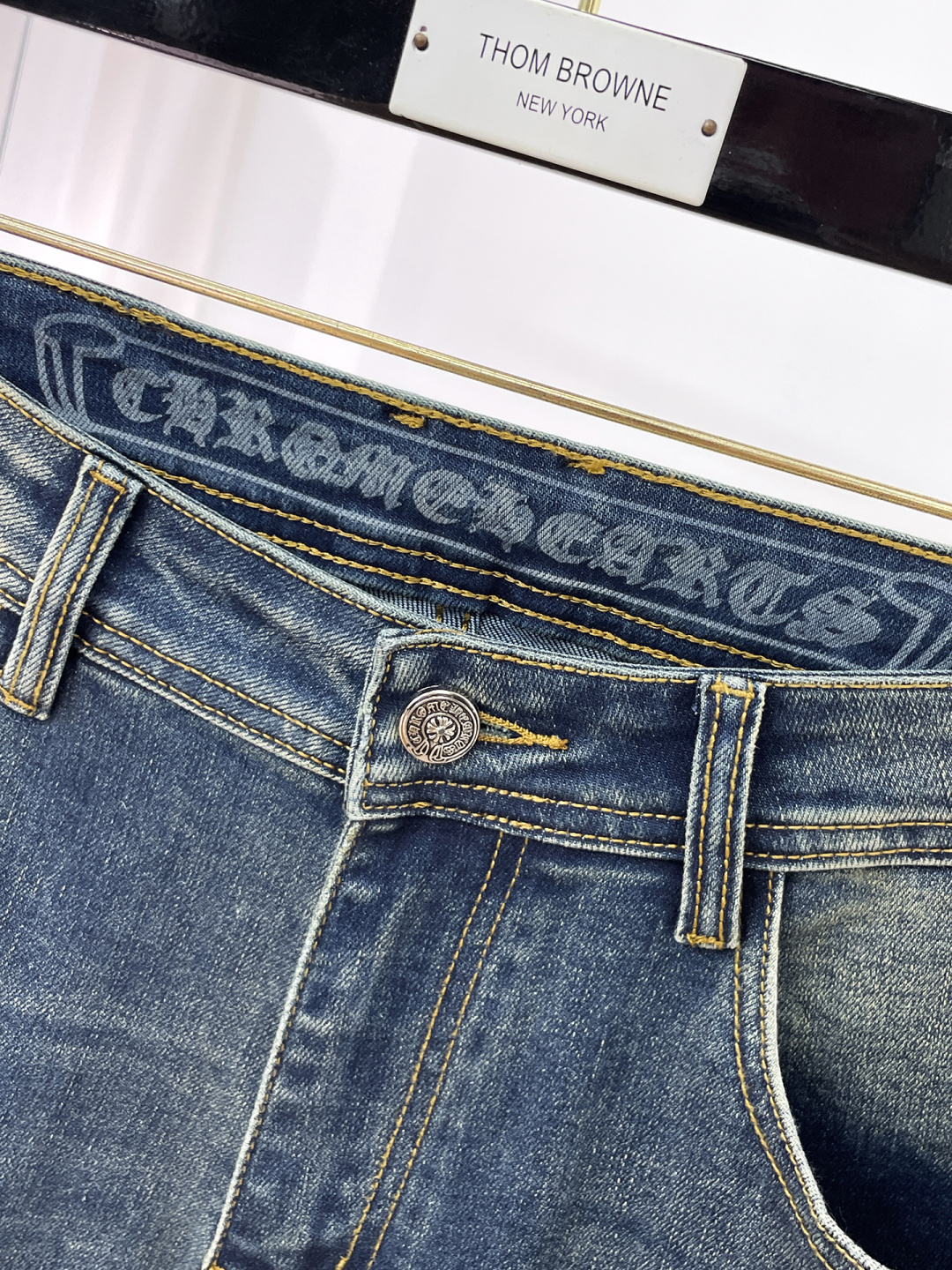 クロムハーツ スクロール刺繍 クロスパッチ デニムパンツ｜ジーンズ